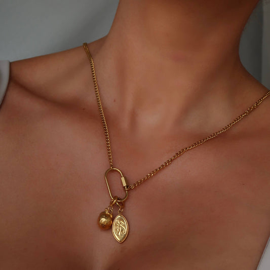 Carabiner Necklace - Gold